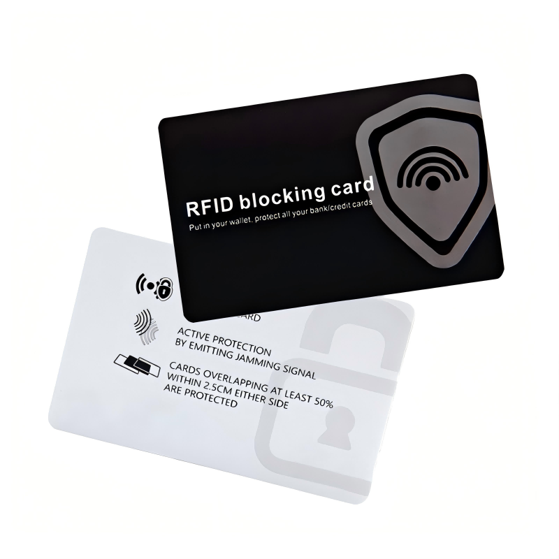 Aluminium RFID blocking card for NFC and RFID signal blocking