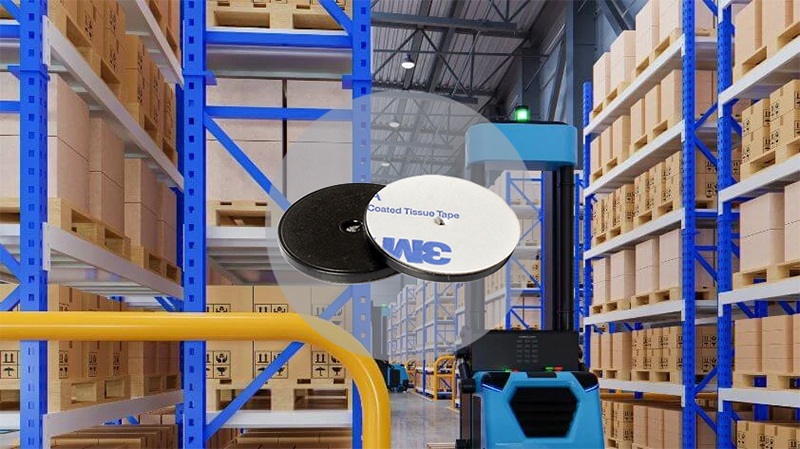 RFID patrol tag securely mounted on a metal surface for guard tour system