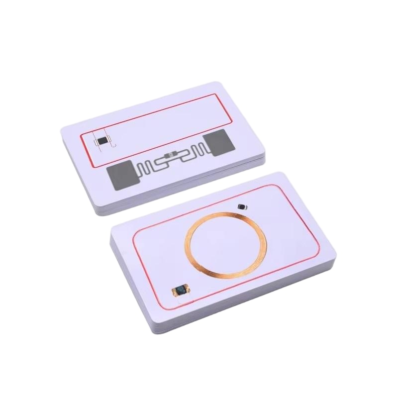 Hybrid RFID card supporting LF HF and UHF frequency options
