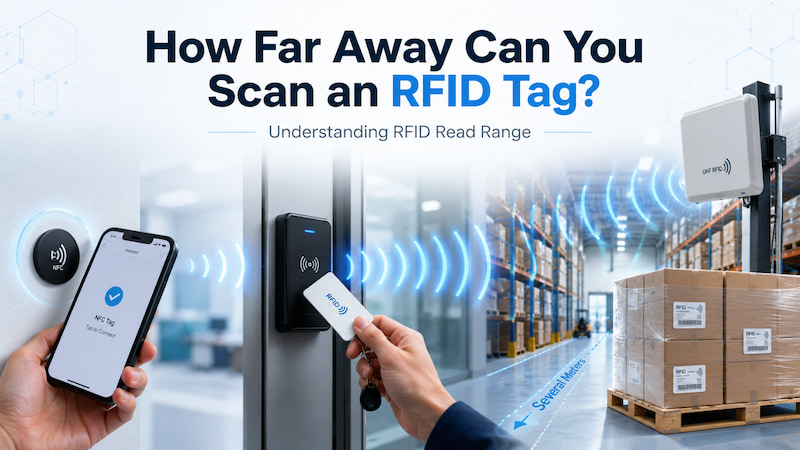 Qual é o alcance máximo da leitura de uma etiqueta RFID?