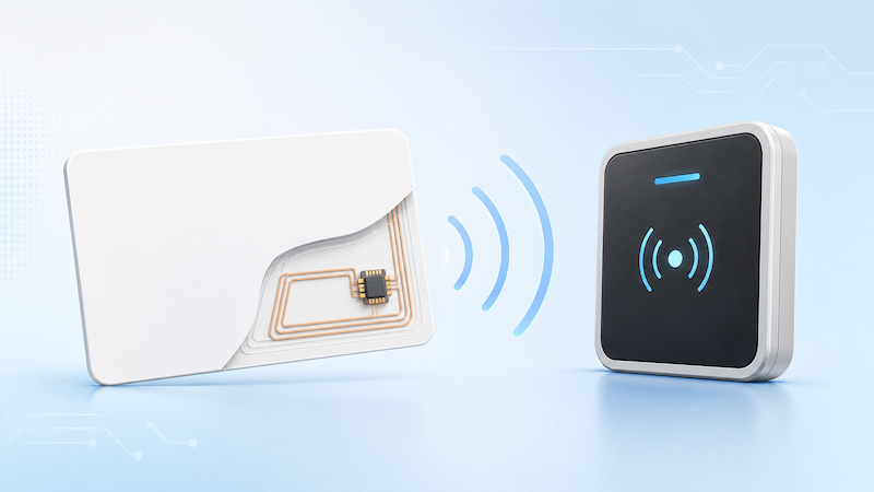 RFID card with embedded chip and antenna RFID card with embedded chip and antenna