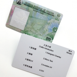 Cartão de identificação com foto de plástico para impressão de segurança