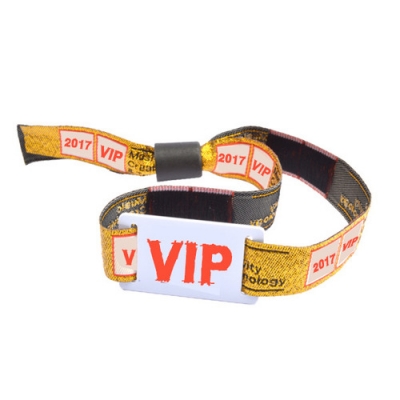 Pulseira tecida com cartão RFID PVC