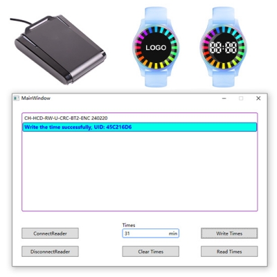 Pulseiras vibratórias de lembrete de tempo de contagem regressiva RFID