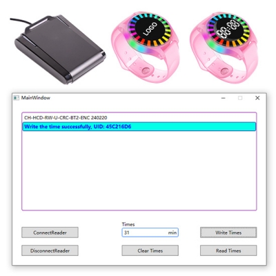 Pulseira de lembrete de contagem regressiva com vibração RFID